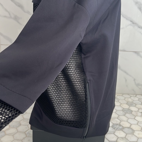 ❌CLEARANCE 🆕 NWOT IVY PARK Black Oversized Black Mesh Side Zip Sweatshirt XS - Picture 8 of 15